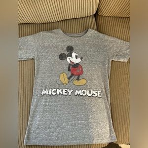 Disney Vintage Faded Gray Mickey Mouse Youth 10-12 Youth T-Shirt Clean